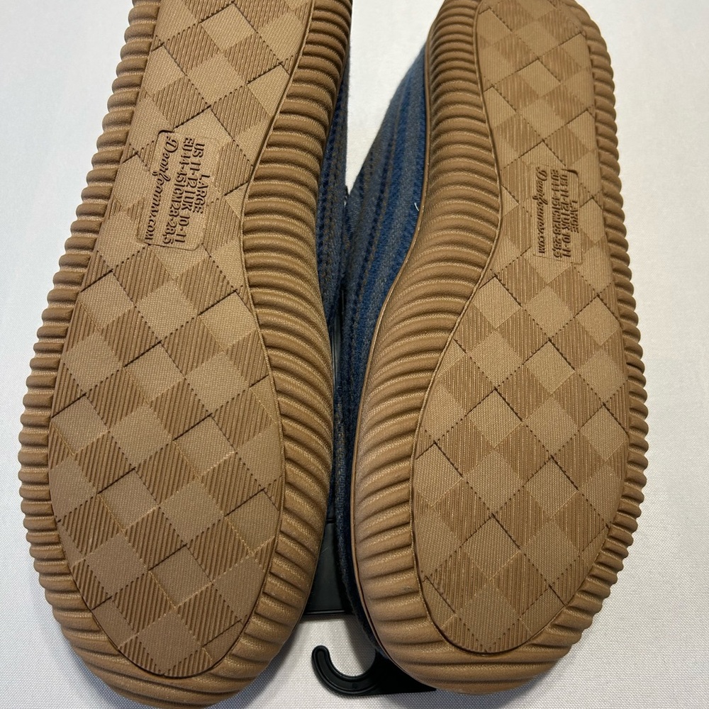 Dearfoams Men’s Memory Foam Blue Strip Comfort  Slippers Size Large 11-12 NWT - Picture 5 of 8